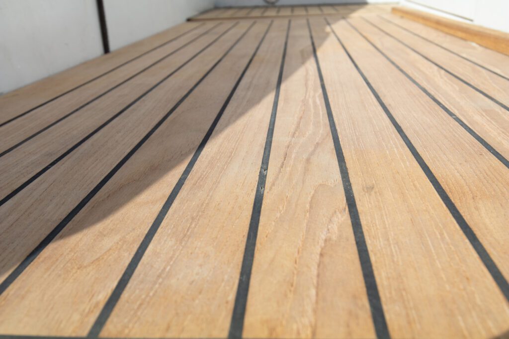 Finished teak deck